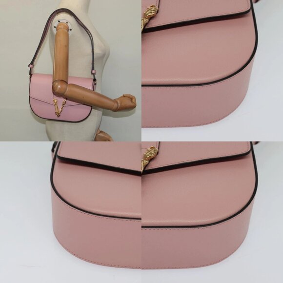 VERSACE Shoulder Bag Leather Pink Gold Auth 114697V - Picture 15 of 16